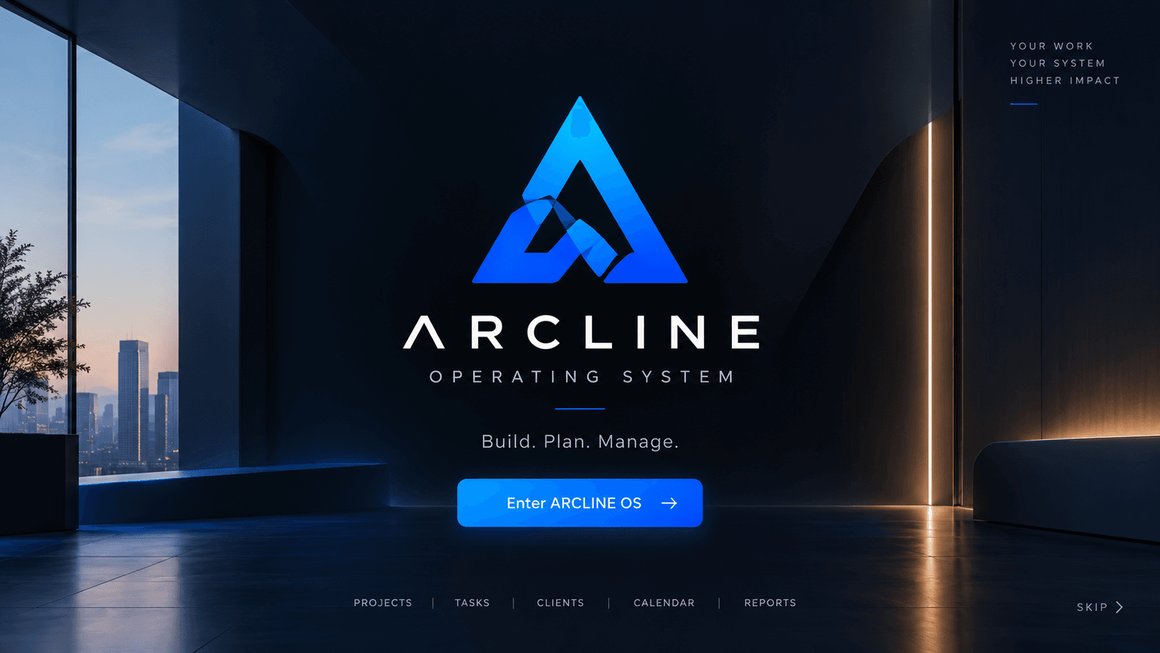 ARCLINE operating software interface