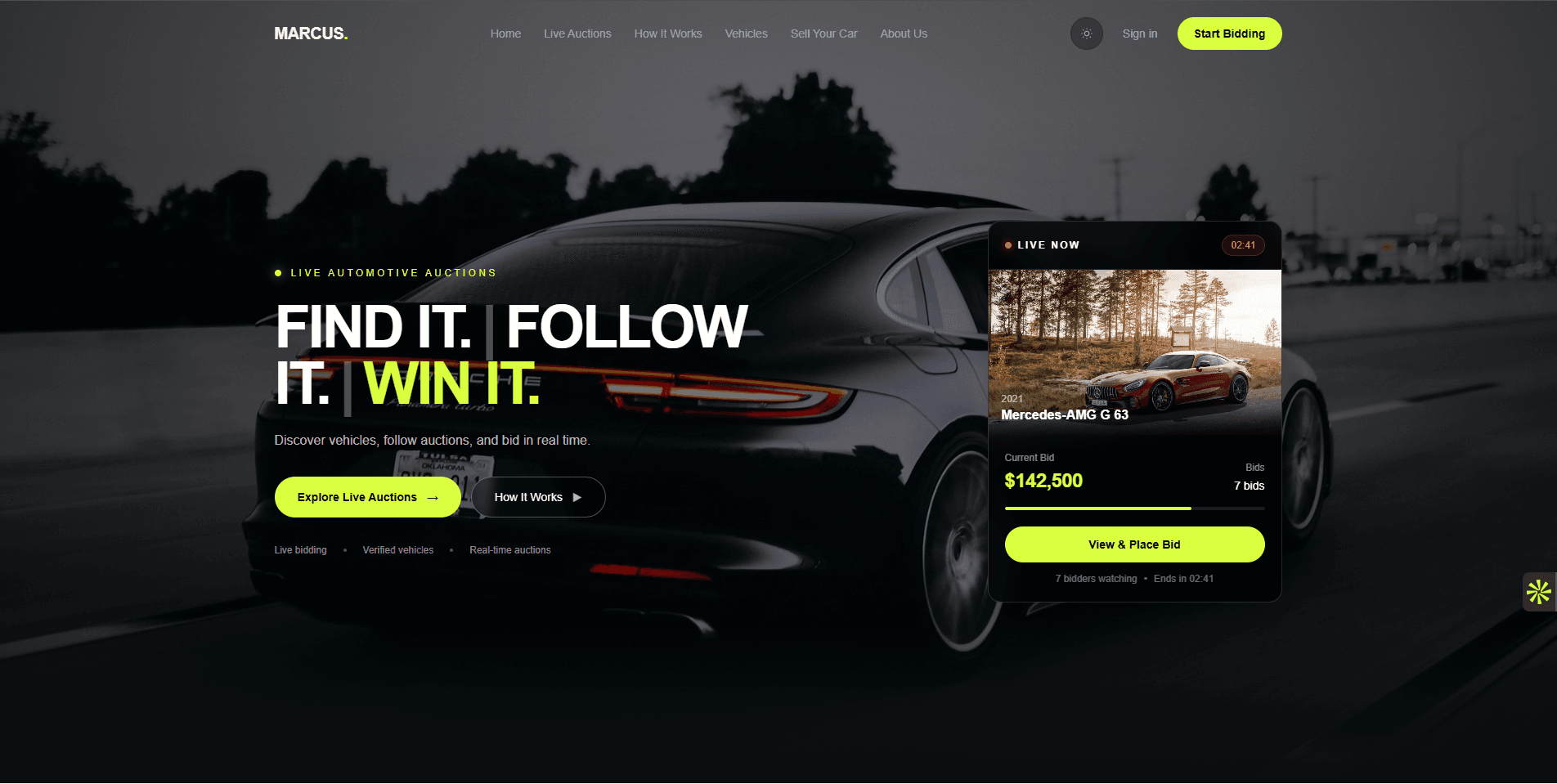 Marcus Cars frontend development project