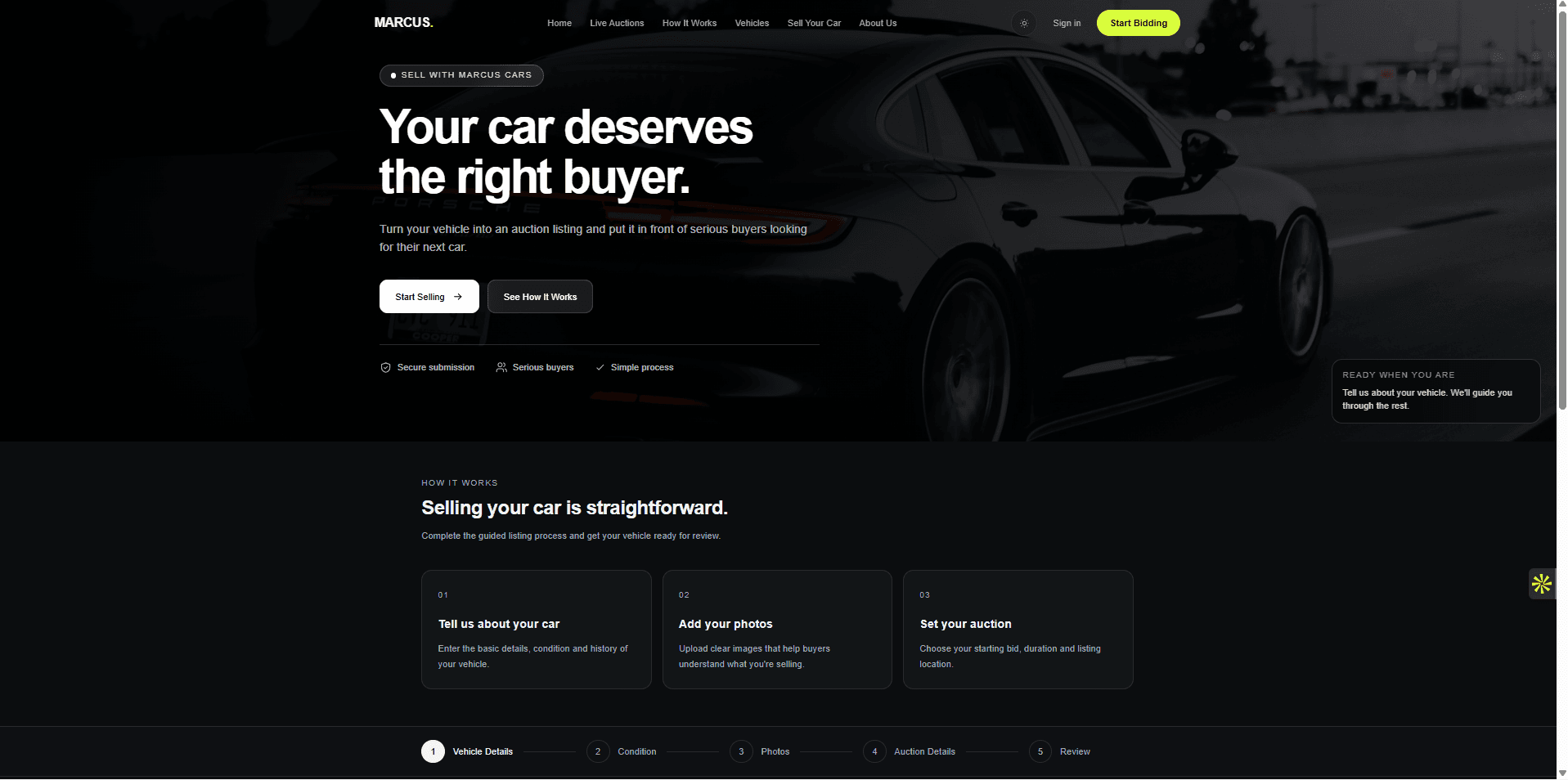 Marcus Cars vehicle selling experience