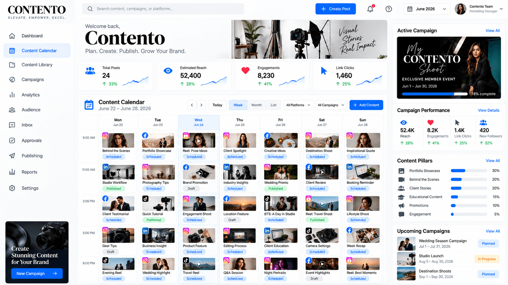 Content calendar