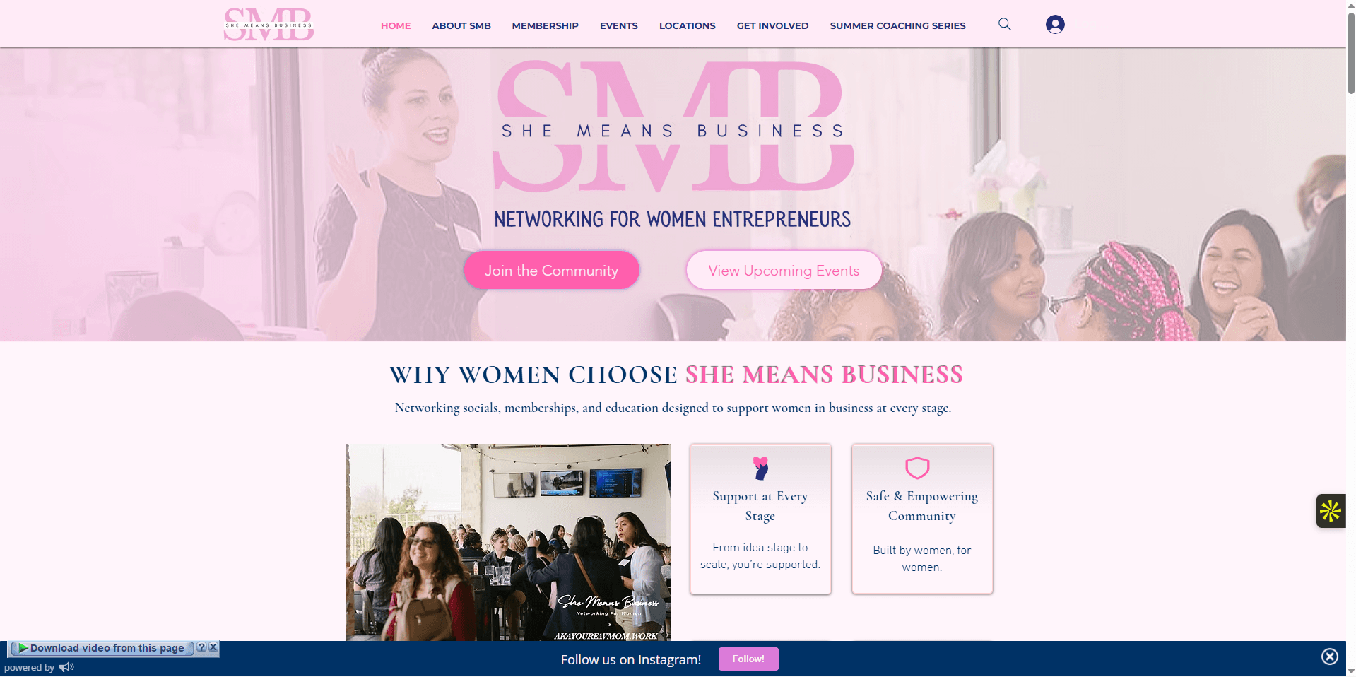 SHE MEANS BUSINESS website