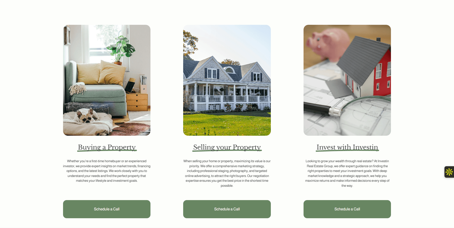 INVEST IN REAL ESTATE GROUP supporting interface